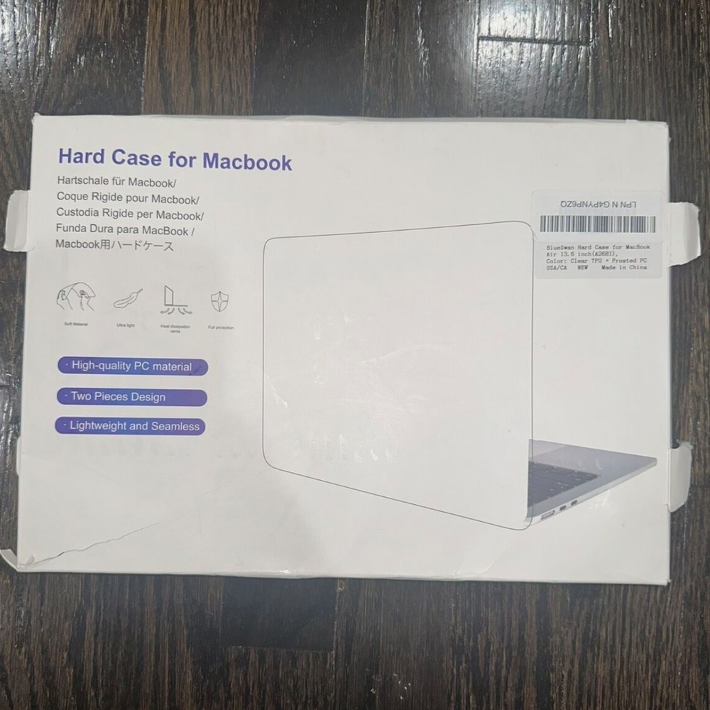 Blue swan Hard Case For MacBook Air 13.6‎ Inch Color Clear
